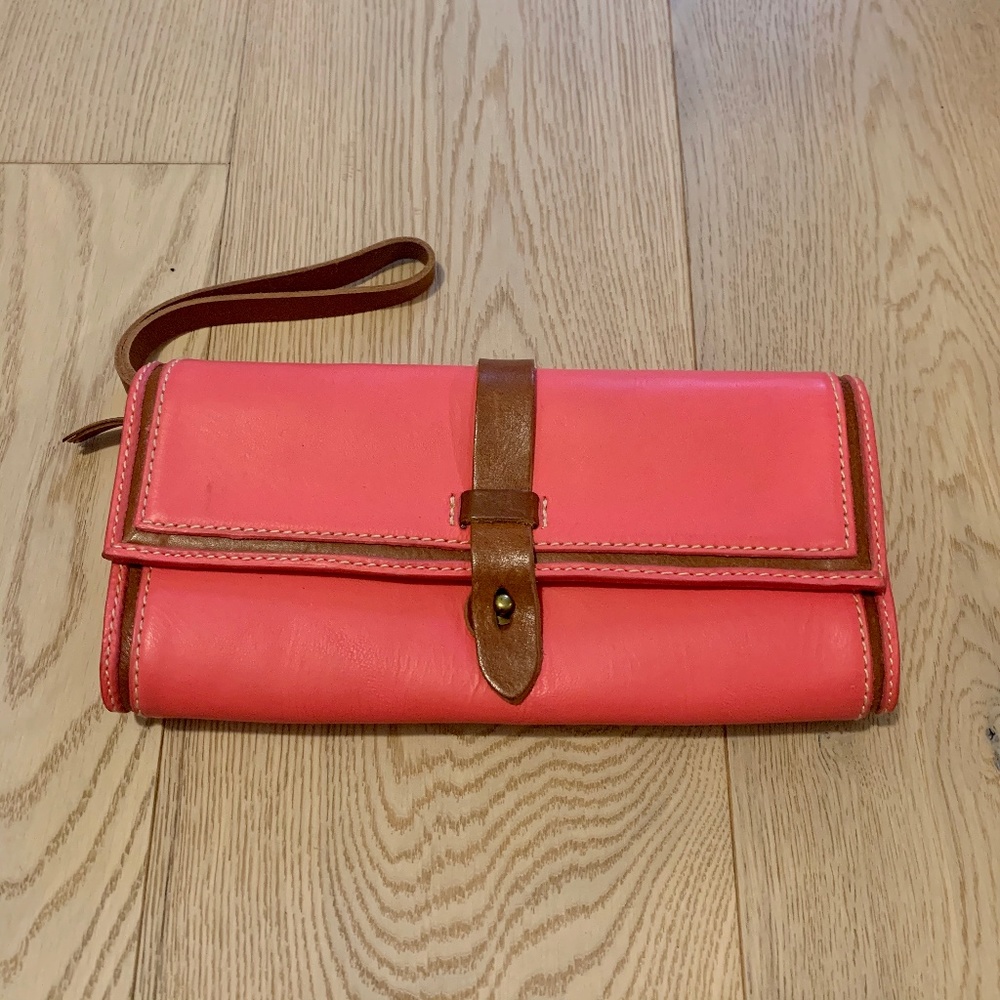 Madewell Pink Leather Clutch